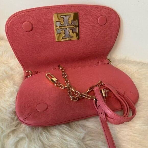 TORY BURCH BRITTEN CROSSBODY CLUTCH BAG Cosmo Pink New With Tag - Picture 6 of 12